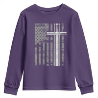 Christian Drummer Youth Sweatshirt American Flag Drumsticks Religious Faith Cross Patriotic