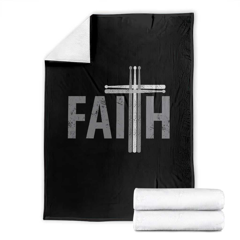 Christian Drummer Throw Blanket Faith Drum Stick Cross