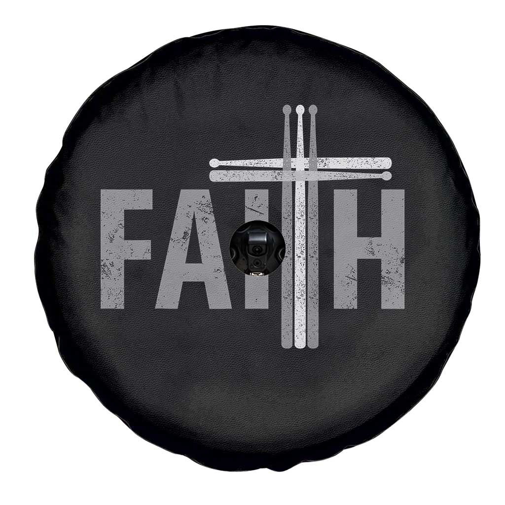 Christian Drummer Spare Tire Cover Faith Drum Stick Cross