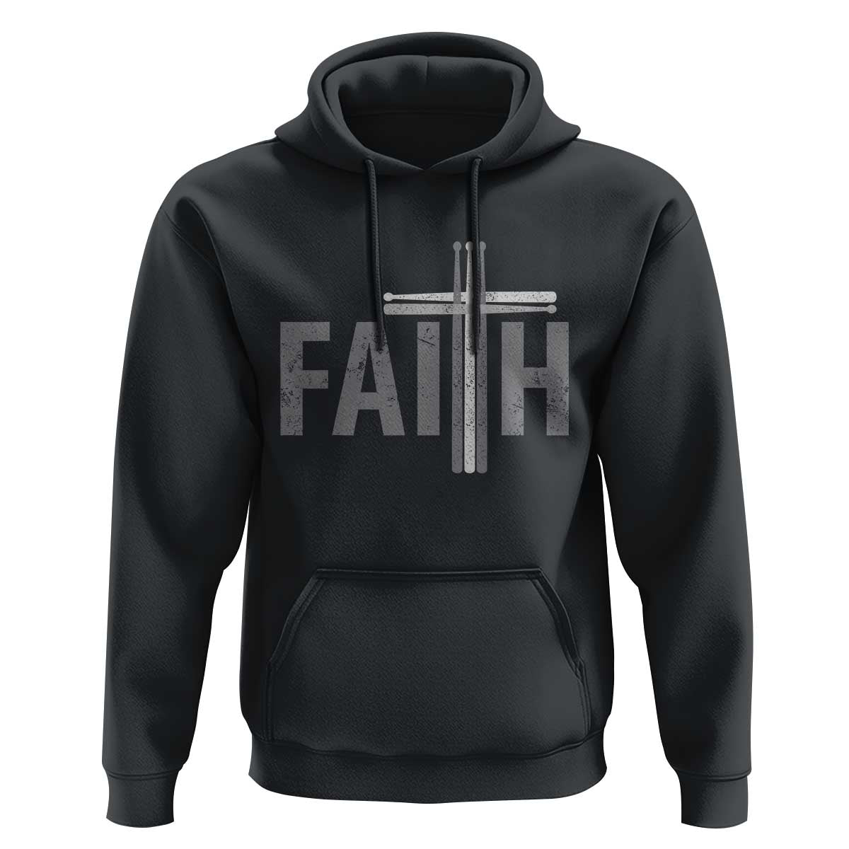 Christian Drummer Hoodie Faith Drum Stick Cross