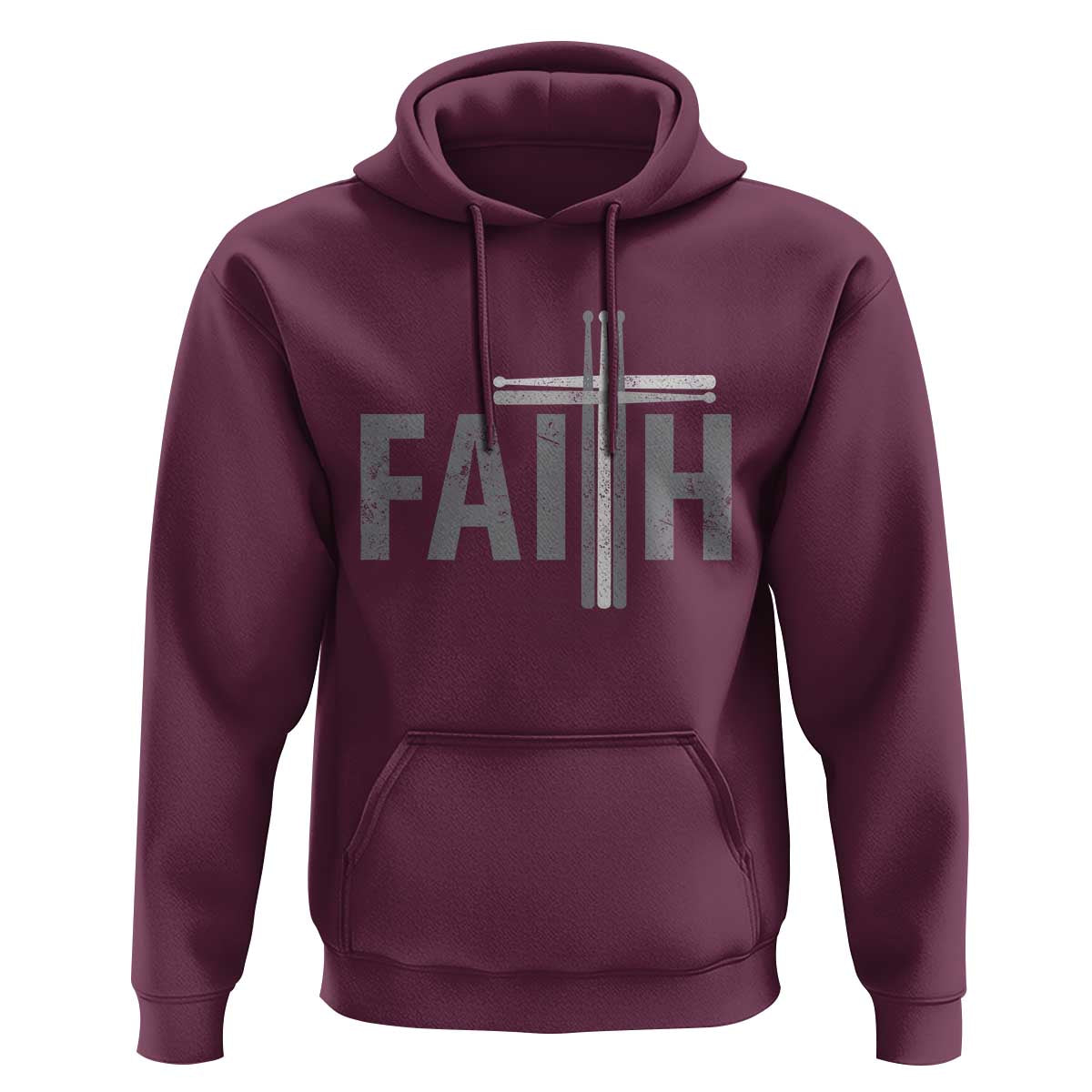 Christian Drummer Hoodie Faith Drum Stick Cross