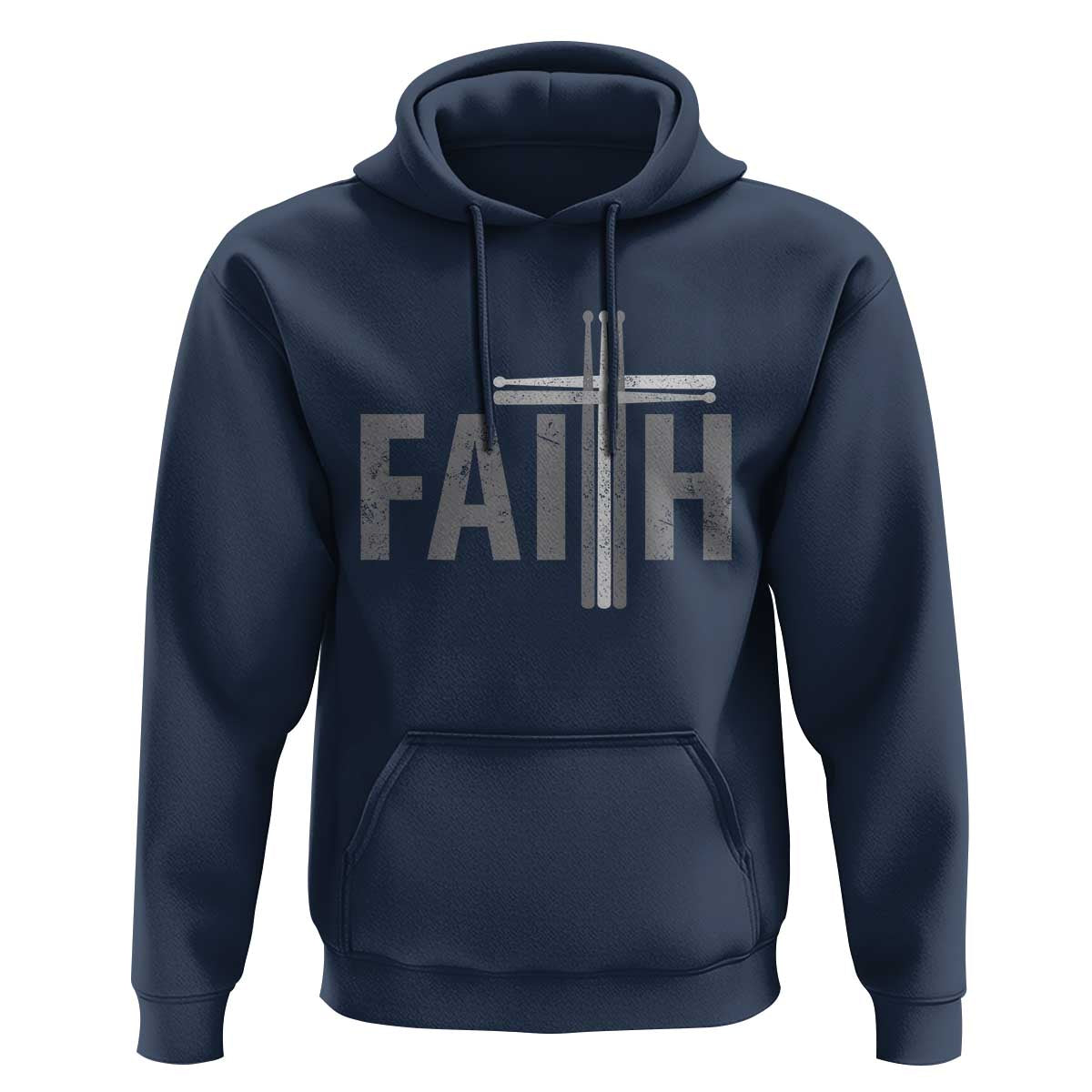 Christian Drummer Hoodie Faith Drum Stick Cross