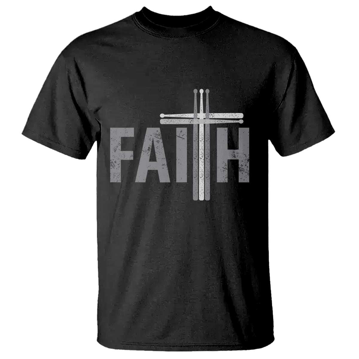 Christian Drummer T Shirt Faith Drum Stick Cross