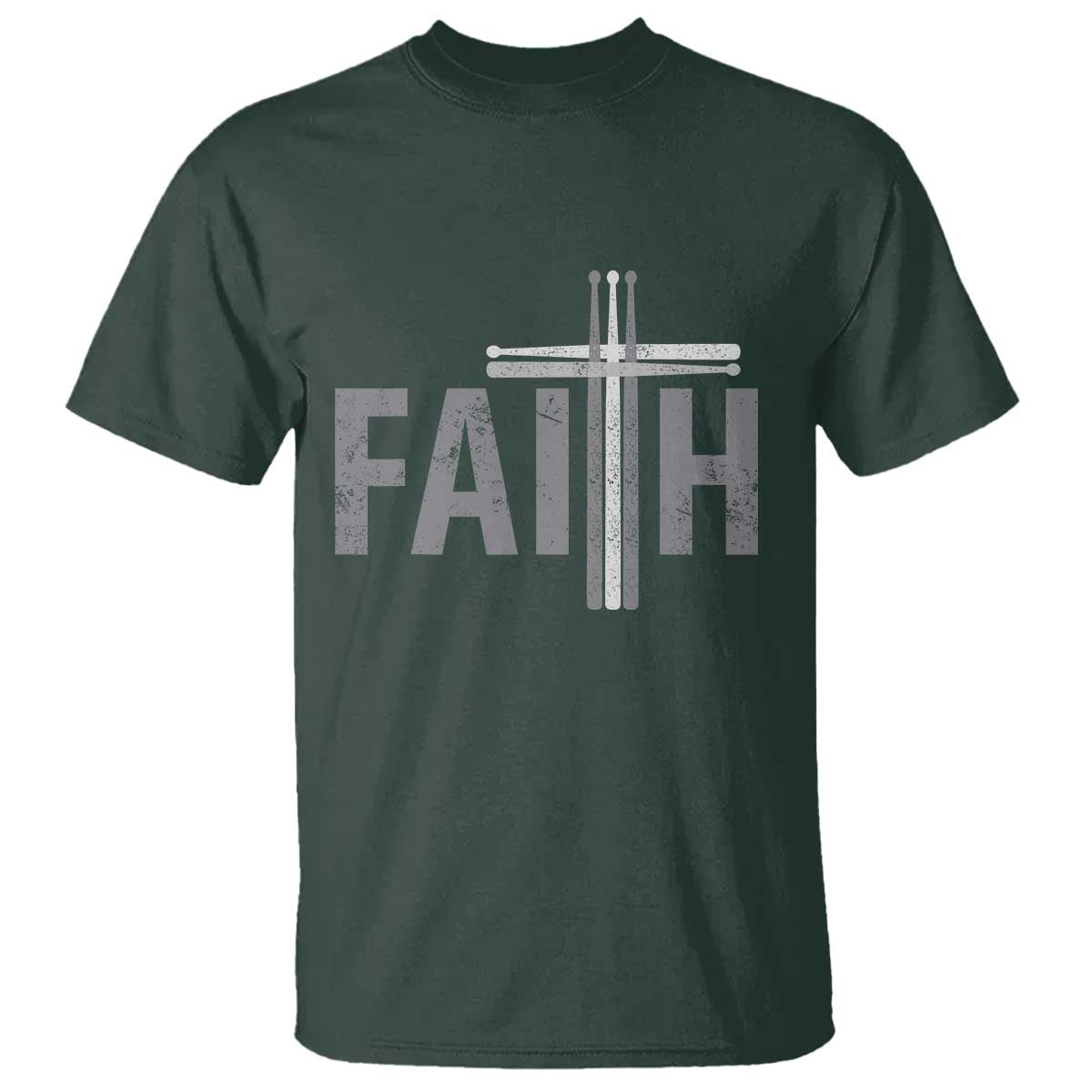 Christian Drummer T Shirt Faith Drum Stick Cross