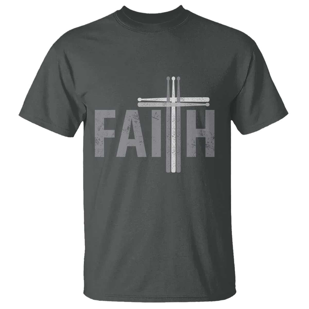 Christian Drummer T Shirt Faith Drum Stick Cross