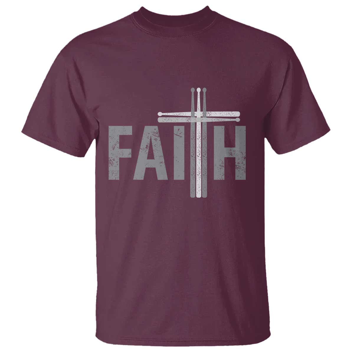 Christian Drummer T Shirt Faith Drum Stick Cross
