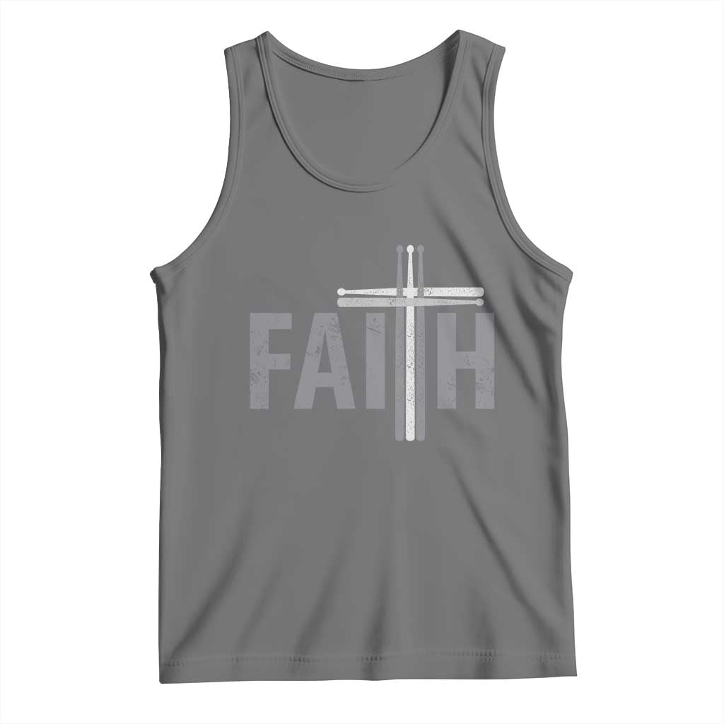 Christian Drummer Tank Top Faith Drum Stick Cross