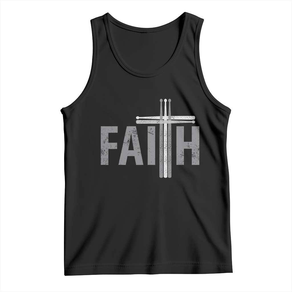 Christian Drummer Tank Top Faith Drum Stick Cross