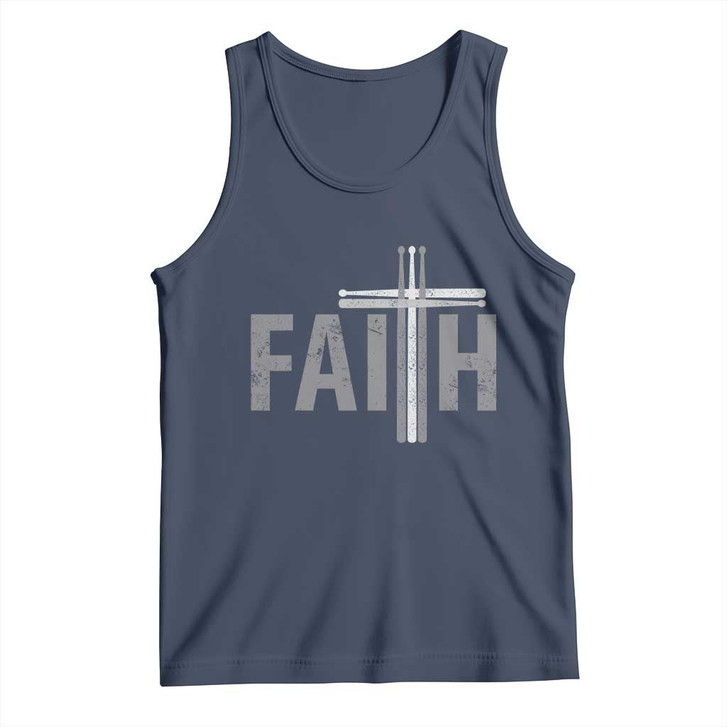 Christian Drummer Tank Top Faith Drum Stick Cross
