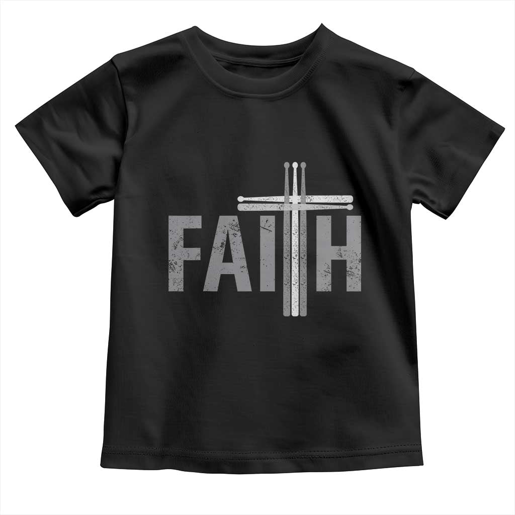 Christian Drummer Toddler T Shirt Faith Drum Stick Cross