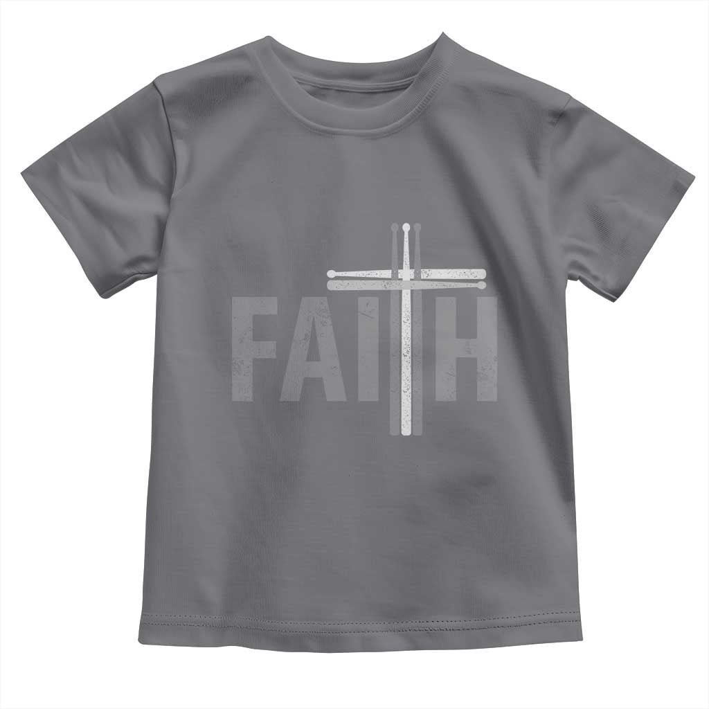 Christian Drummer Toddler T Shirt Faith Drum Stick Cross