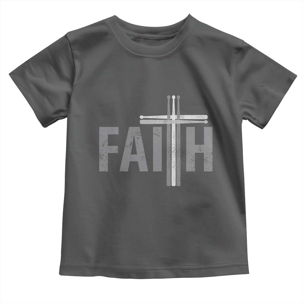 Christian Drummer Toddler T Shirt Faith Drum Stick Cross