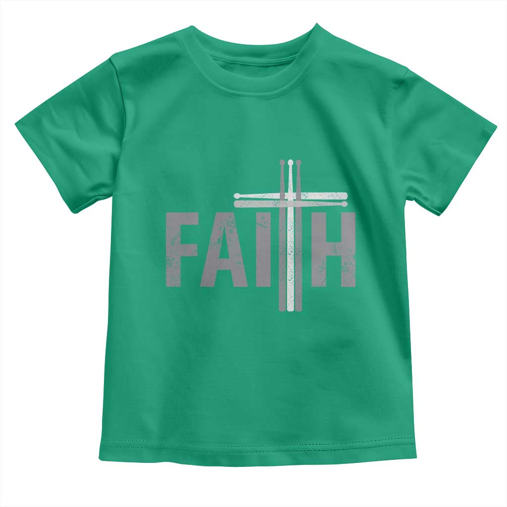 Christian Drummer Toddler T Shirt Faith Drum Stick Cross