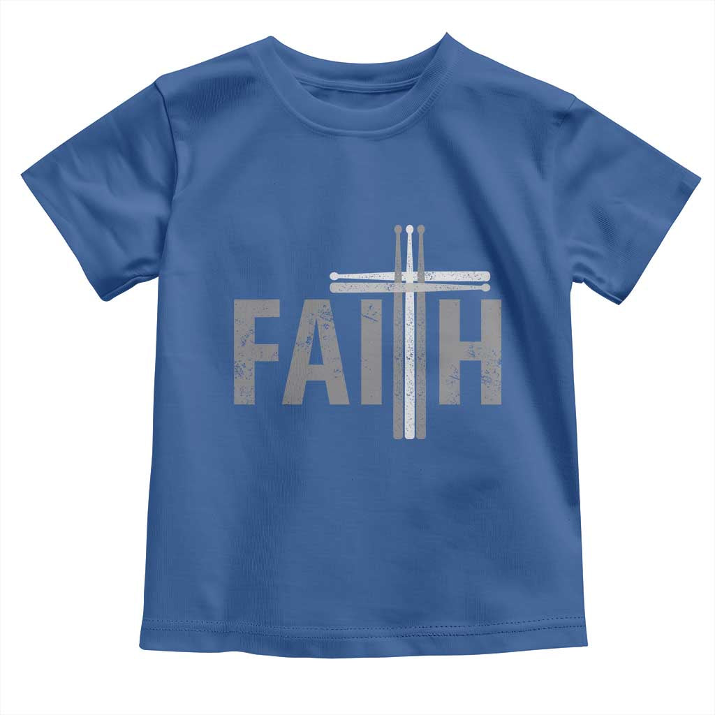 Christian Drummer Toddler T Shirt Faith Drum Stick Cross