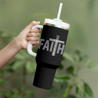 Christian Drummer Tumbler With Handle Faith Drum Stick Cross