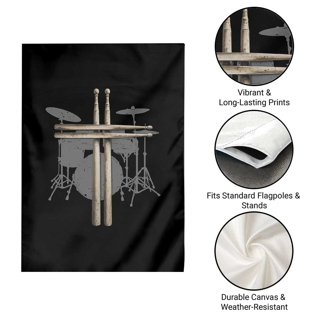 Christian Drummer Garden Flag Drum Sticks Cross Percussionist Jesus Church
