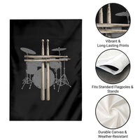 Christian Drummer Garden Flag Drum Sticks Cross Percussionist Jesus Church