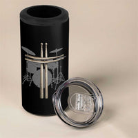 Christian Drummer 4 in 1 Can Cooler Tumbler Drum Sticks Cross Percussionist Jesus Church