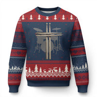 Christian Drummer Ugly Christmas Sweater Drum Sticks Cross Percussionist Jesus Church