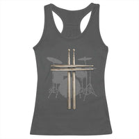 Christian Drummer Racerback Tank Top Drum Sticks Cross Percussionist Jesus Church