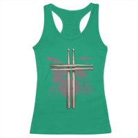 Christian Drummer Racerback Tank Top Drum Sticks Cross Percussionist Jesus Church