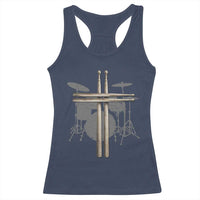 Christian Drummer Racerback Tank Top Drum Sticks Cross Percussionist Jesus Church