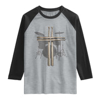 Christian Drummer Raglan Shirt Drum Sticks Cross Percussionist Jesus Church