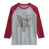 Christian Drummer Raglan Shirt Drum Sticks Cross Percussionist Jesus Church