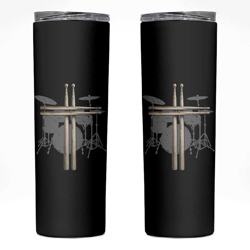 Christian Drummer Skinny Tumbler Drum Sticks Cross Percussionist Jesus Church