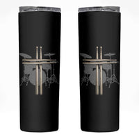 Christian Drummer Skinny Tumbler Drum Sticks Cross Percussionist Jesus Church