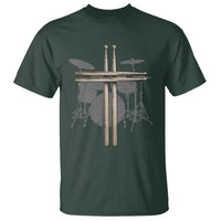 Christian Drummer T Shirt Drum Sticks Cross Percussionist Jesus Church