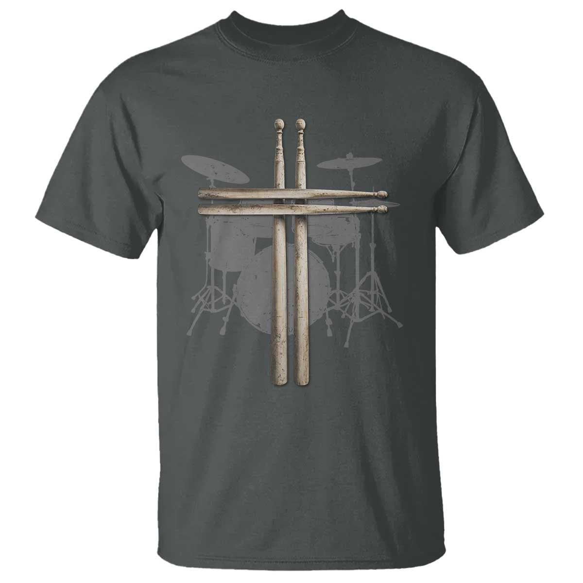 Christian Drummer T Shirt Drum Sticks Cross Percussionist Jesus Church