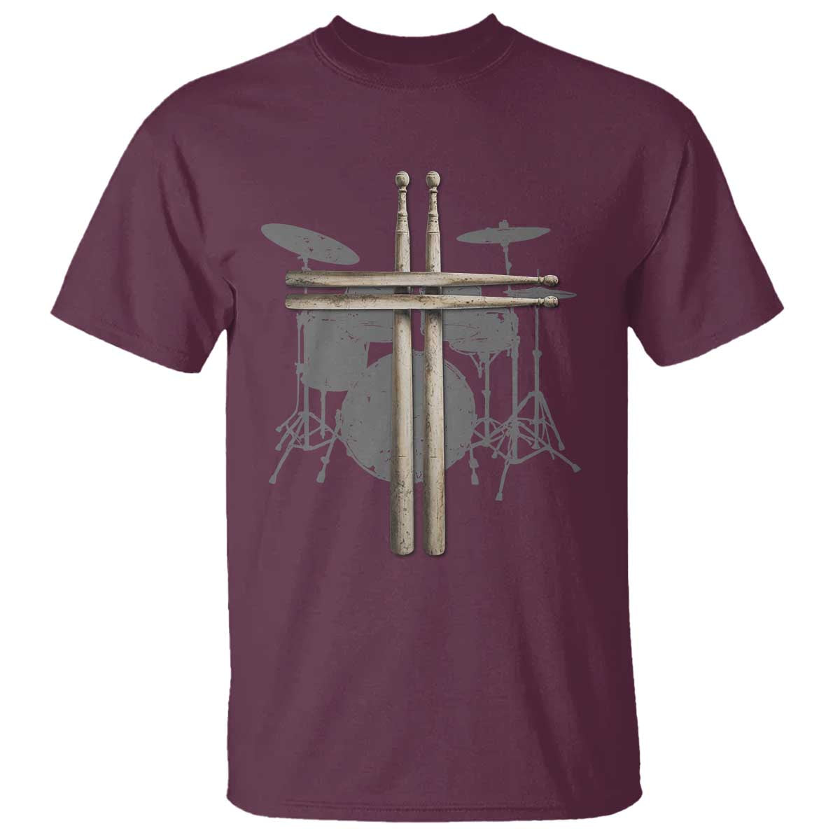 Christian Drummer T Shirt Drum Sticks Cross Percussionist Jesus Church