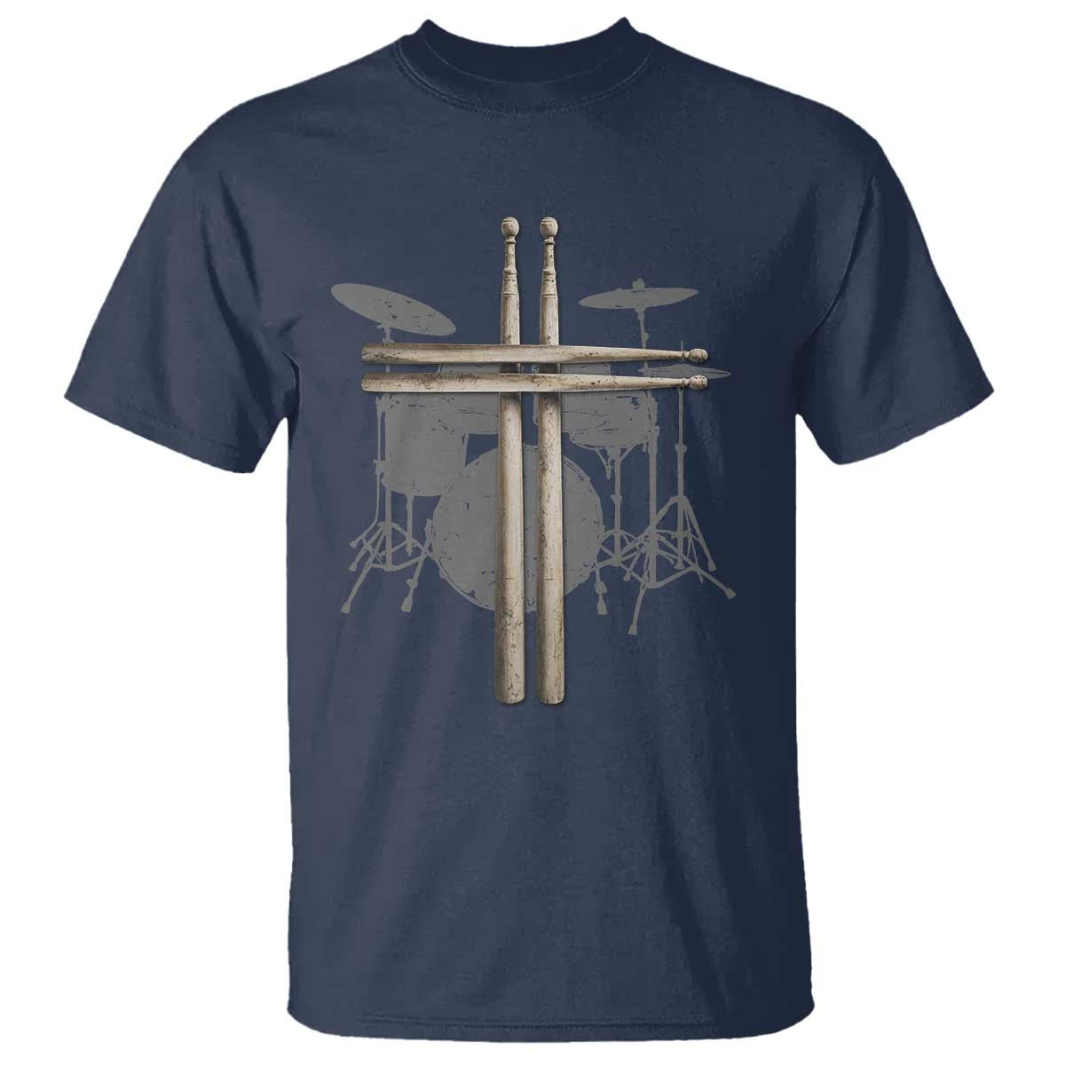 Christian Drummer T Shirt Drum Sticks Cross Percussionist Jesus Church