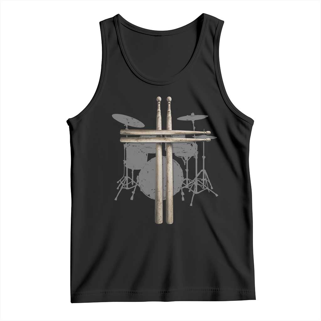 Christian Drummer Tank Top Drum Sticks Cross Percussionist Jesus Church