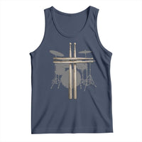 Christian Drummer Tank Top Drum Sticks Cross Percussionist Jesus Church