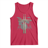 Christian Drummer Tank Top Drum Sticks Cross Percussionist Jesus Church