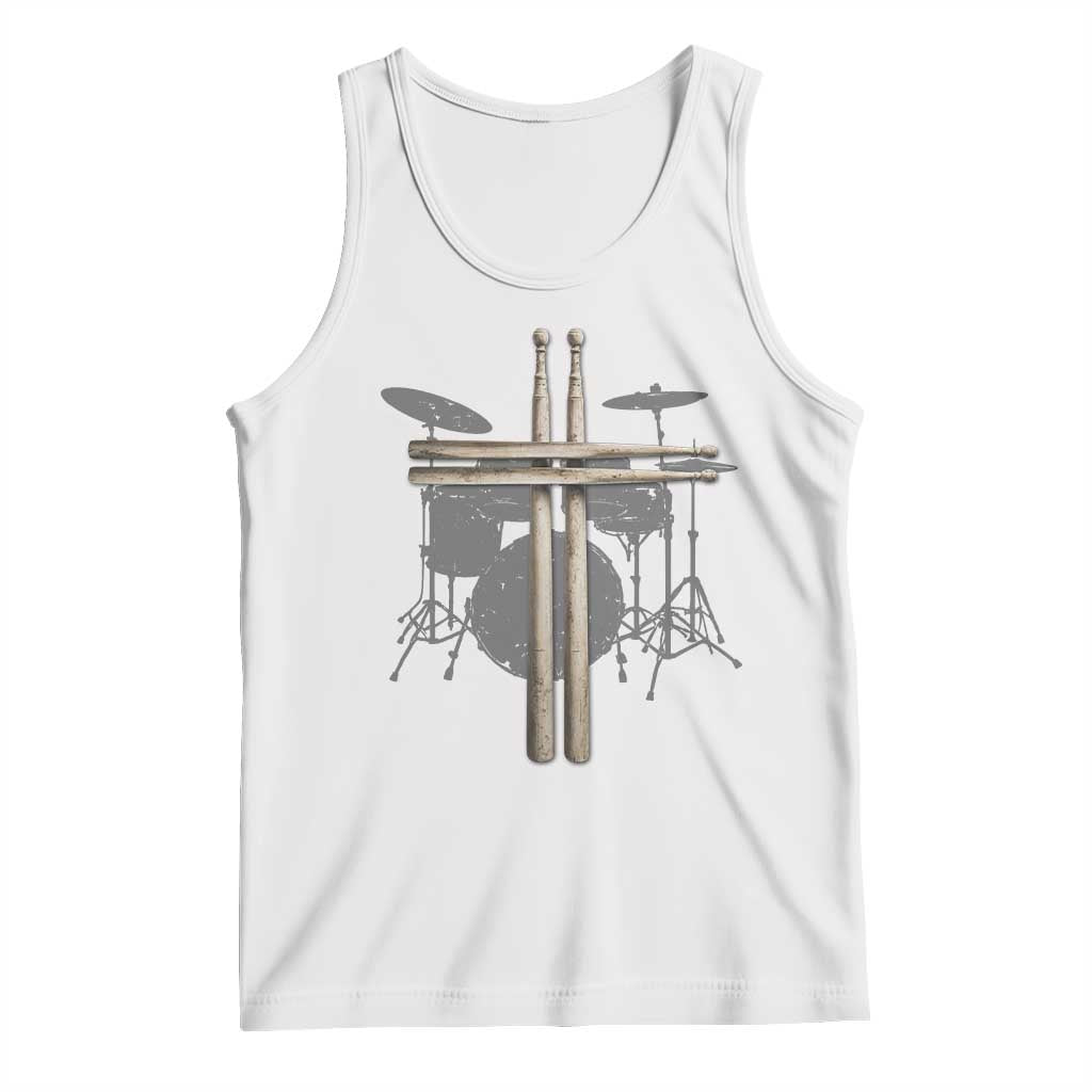 Christian Drummer Tank Top Drum Sticks Cross Percussionist Jesus Church