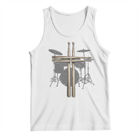 Christian Drummer Tank Top Drum Sticks Cross Percussionist Jesus Church