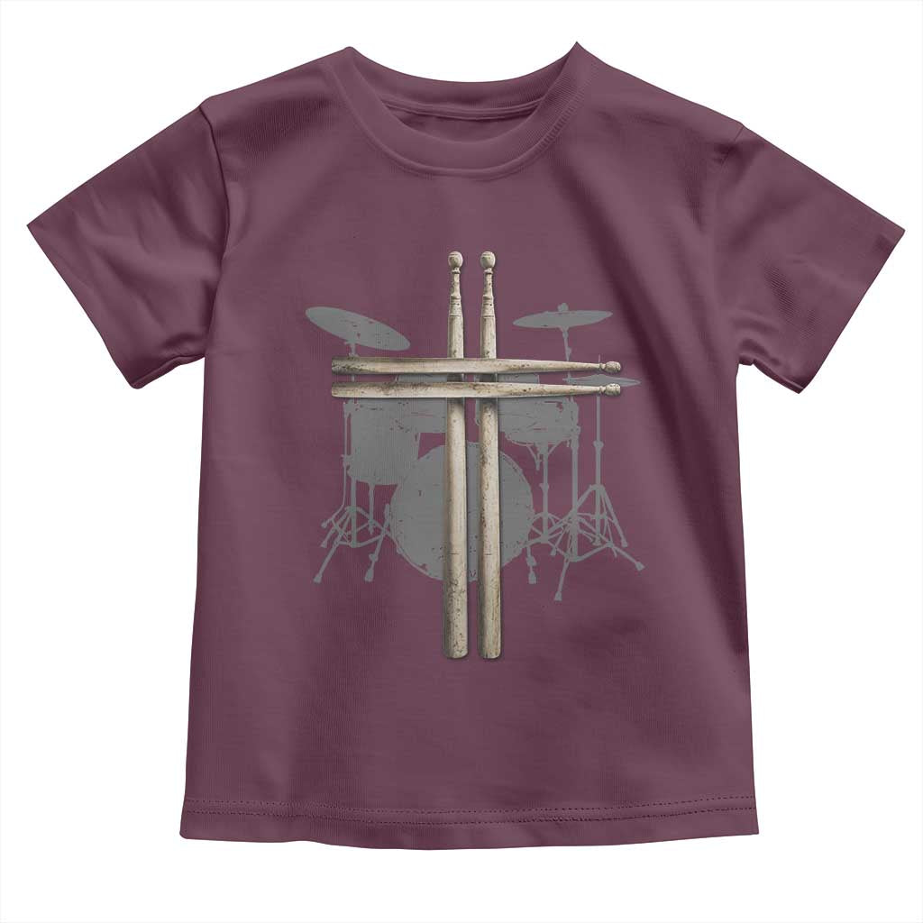 Christian Drummer Toddler T Shirt Drum Sticks Cross Percussionist Jesus Church
