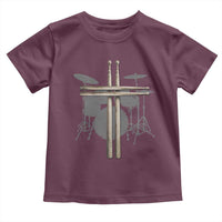 Christian Drummer Toddler T Shirt Drum Sticks Cross Percussionist Jesus Church