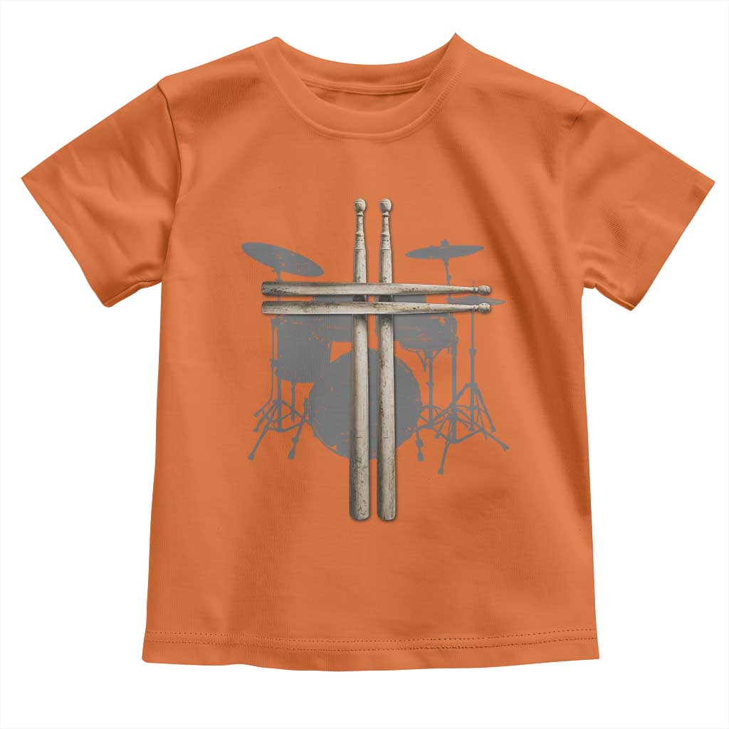 Christian Drummer Toddler T Shirt Drum Sticks Cross Percussionist Jesus Church