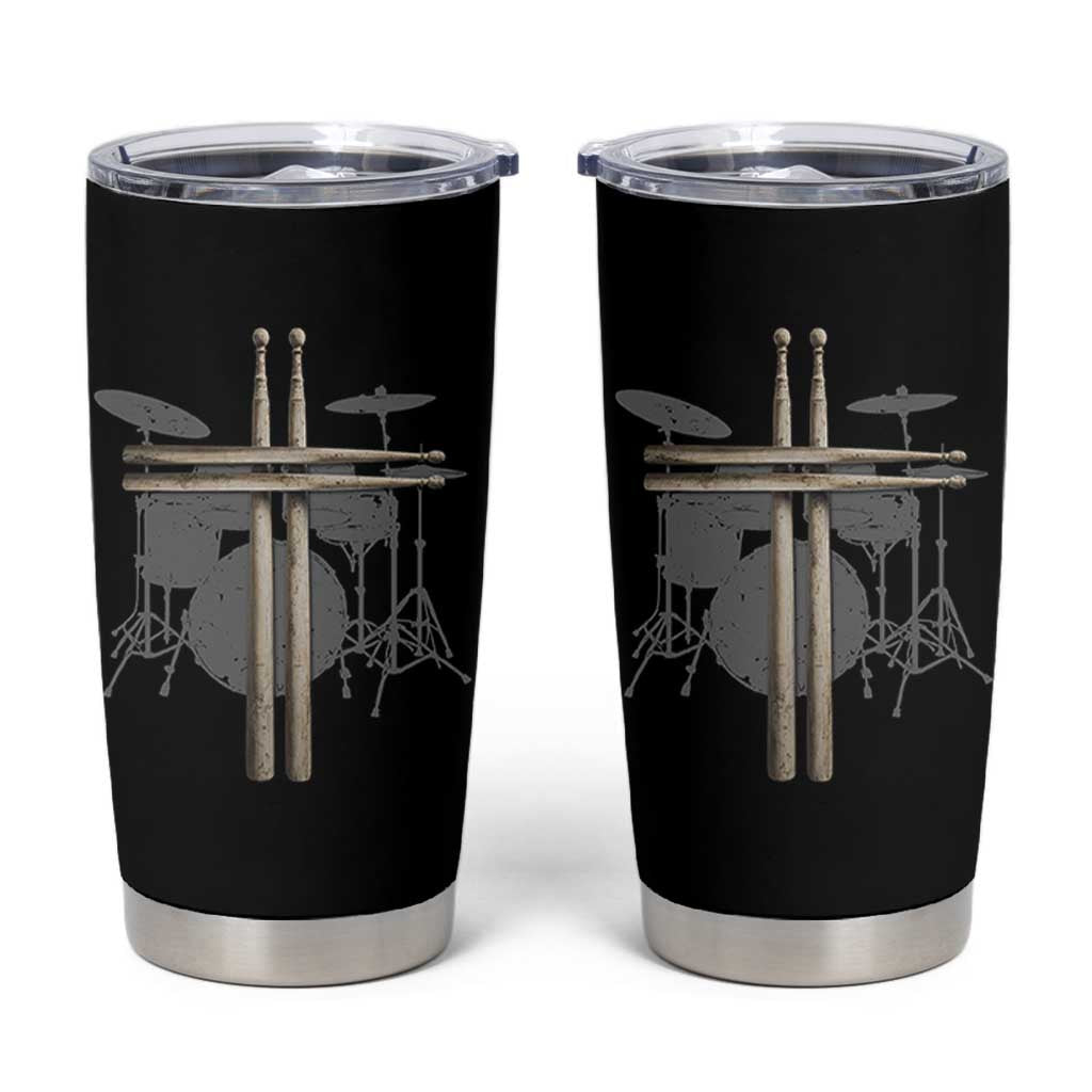 Christian Drummer Tumbler Cup Drum Sticks Cross Percussionist Jesus Church