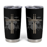 Christian Drummer Tumbler Cup Drum Sticks Cross Percussionist Jesus Church