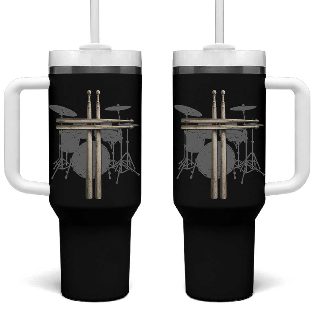 Christian Drummer Tumbler With Handle Drum Sticks Cross Percussionist Jesus Church