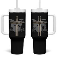 Christian Drummer Tumbler With Handle Drum Sticks Cross Percussionist Jesus Church