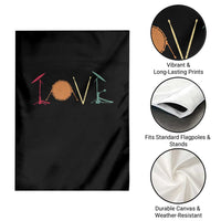 Retro Drummer Garden Flag Drum Love Drums Drumline