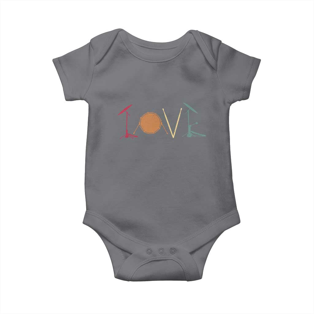 Retro Drummer Baby Onesie Drum Love Drums Drumline