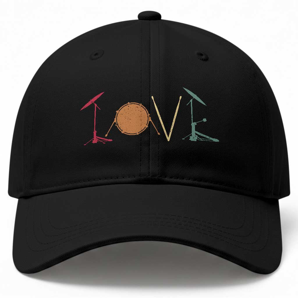 Retro Drummer Baseball Cap Drum Love Drums Drumline