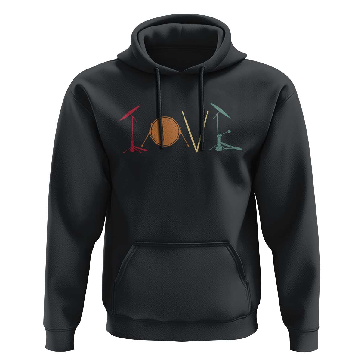 Retro Drummer Hoodie Drum Love Drums Drumline